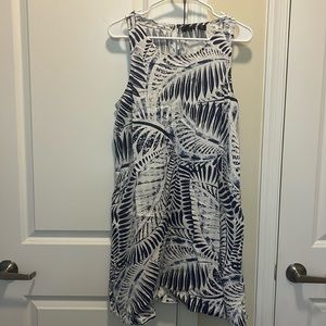 Tahari Blue and White linen dress